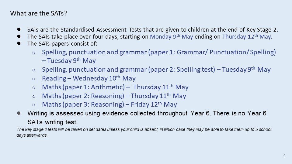 sats presentation for parents 2023