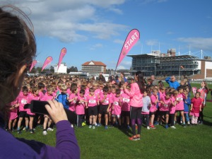 Everyone on the start line for the Knavesmire cross country run