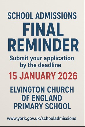 Reception 2026 Application Deadline